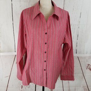 Westbound Gold Label Button Up Sz 22W Pink White